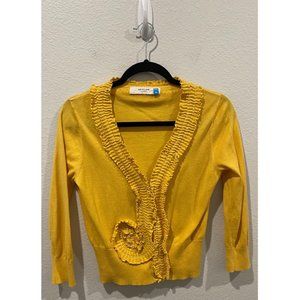 SPARROW Yellow Ruffle Cardigan